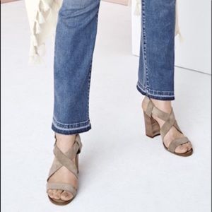 BLACK Franco Sarto Sabine Block Heel Sandals